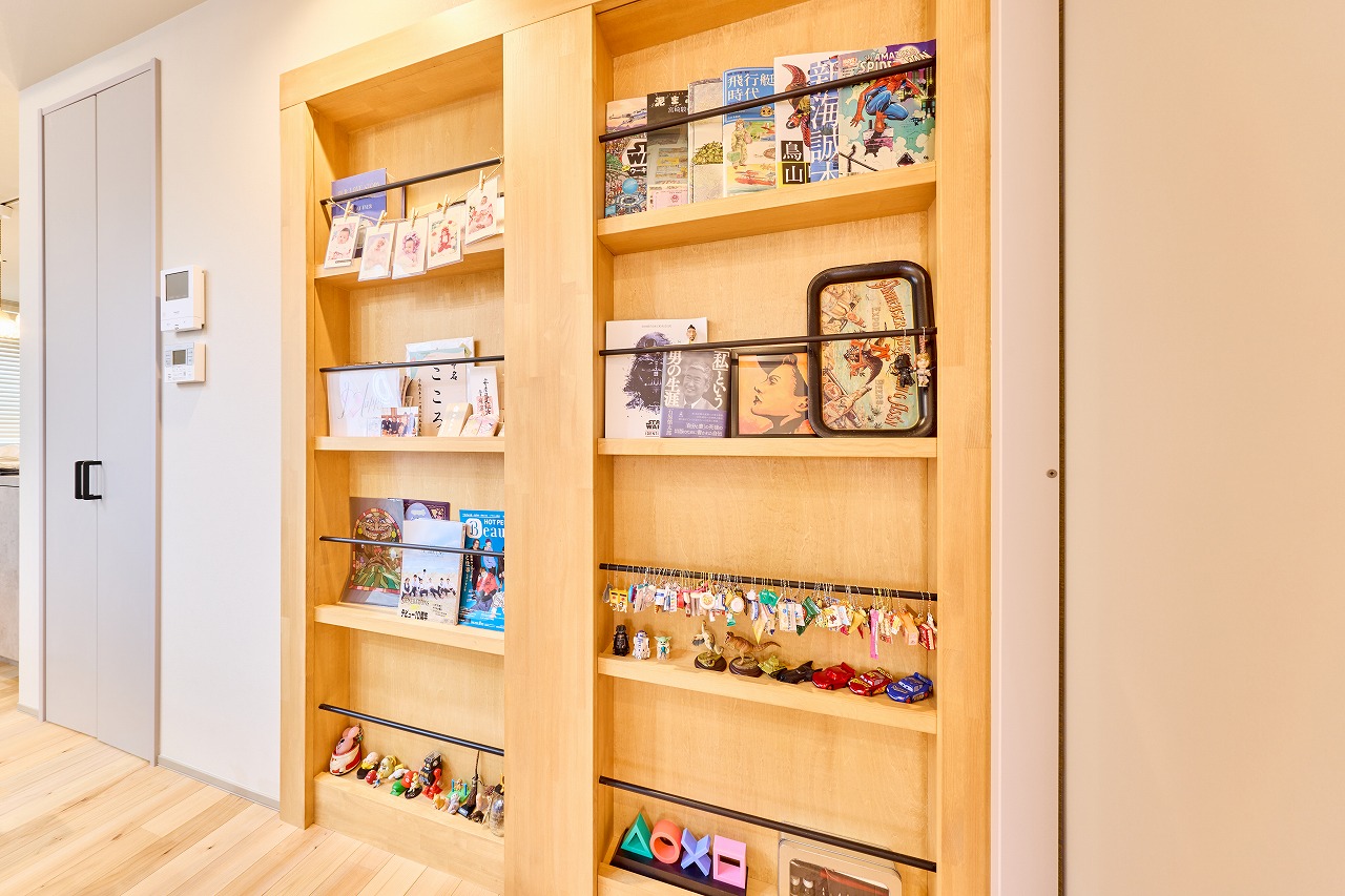 収納 隠し扉 書斎 本棚 ナチュラル
