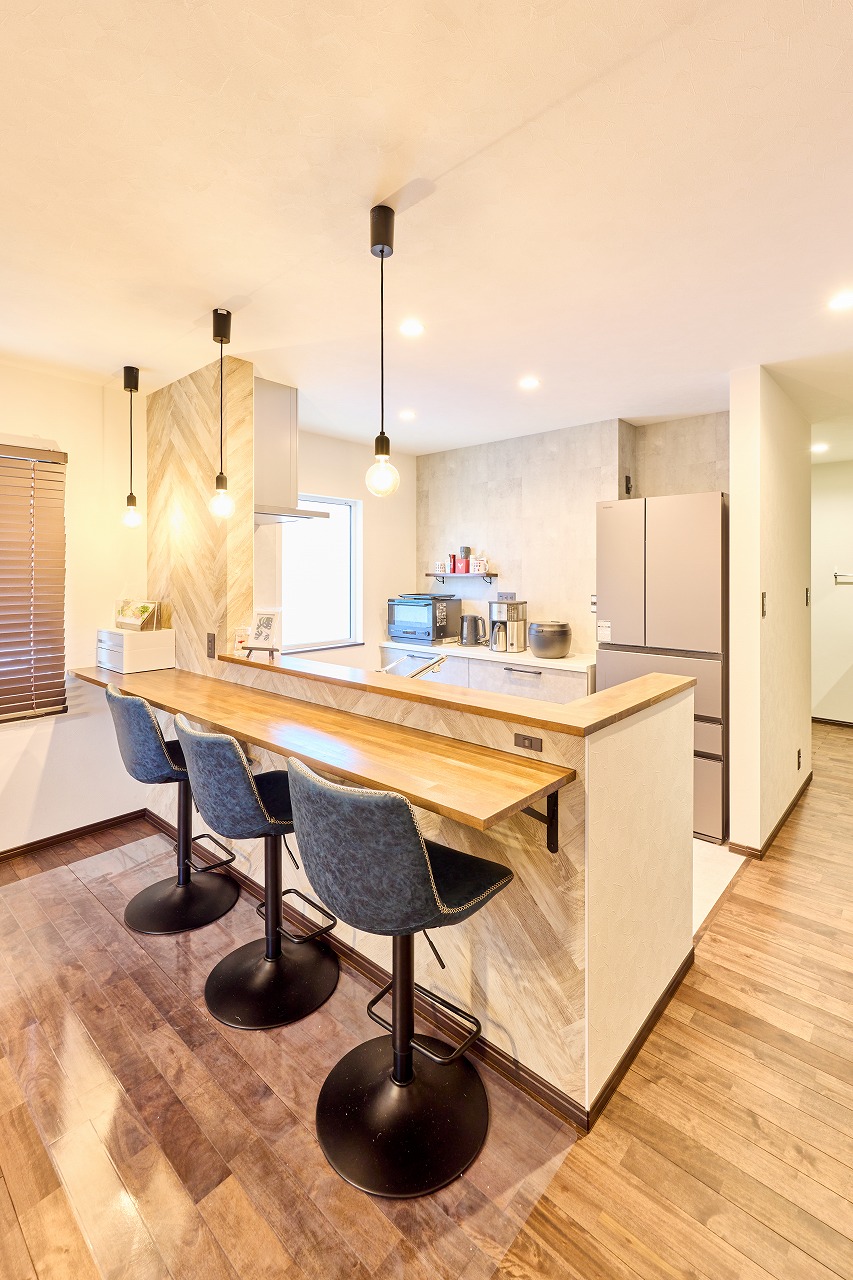 ダイニング キッチン カウンター カフェ風 ナチュラル