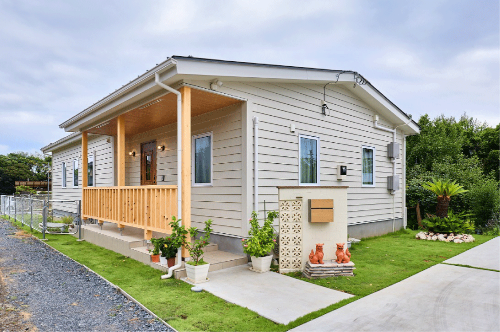 平屋　アメリカンスタイル　ラップサイディング　茨城県　