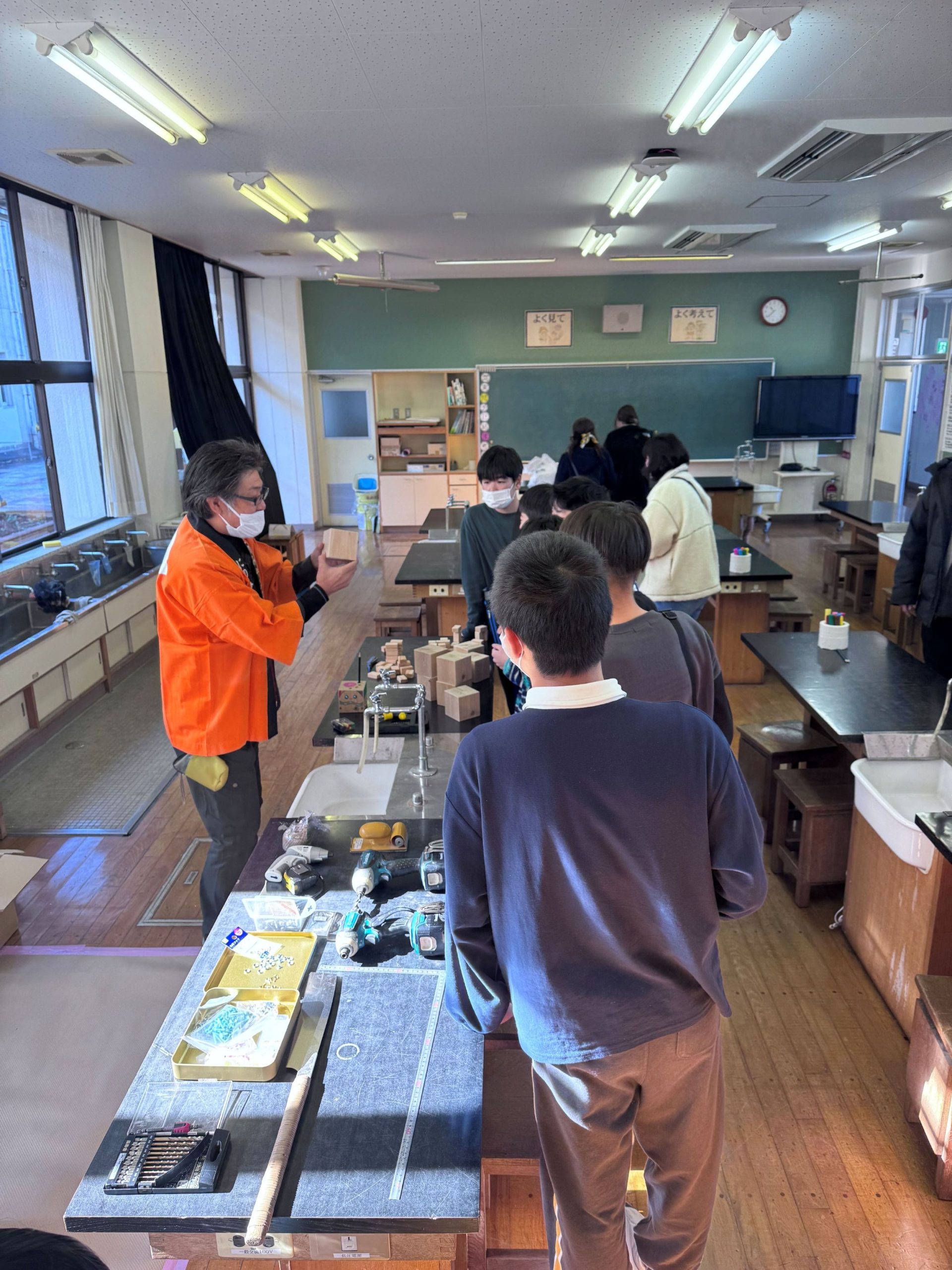 桜川市立岩瀬小学校　創立150周年　イベント　木工教室　にのみや工務店